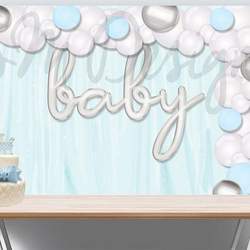 Baby Boy Baby Shower - silver and blue