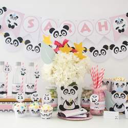 Sarah's Pink Panda 2nd Birthday Party - Pink Panda Printable Party Set