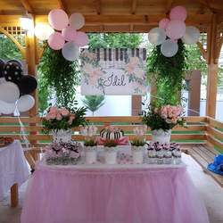 Piano recital birthday party - piano and roses