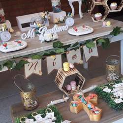 Rustic Baptism - ABEJAS Y DETALLES DE CRUZ DORADA!