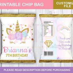 Cute Unicorn Chip Bag - Unicorn