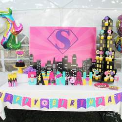 Socially Distanced Superhero Birthday Party - Girl Superhero