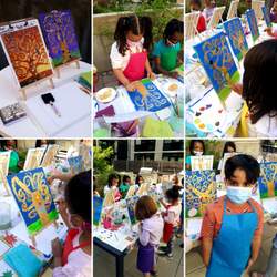 Paint on Canvas Art Party - "Tree of Life" painting inspired by Artist Gustav Klimt 