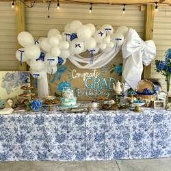 Bella’s Graduation Party  - Blue toile and hydrangeas 