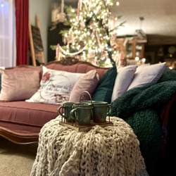 Cozy Christmas gingerbread  - Christmas cookie and gingerbread decorating  Snowy Pinks and dark green 