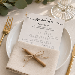 Personalized Wedding Crossword Reception Table - Wedding Crossword
