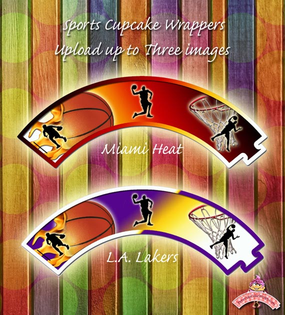 Sports basketball cupcake wrappers by Catch My Party