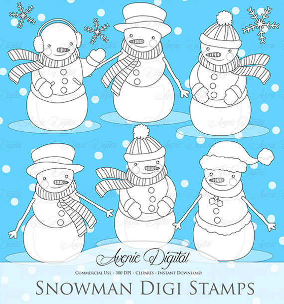 SNOWMAN DIGITAL STAMPS Christmas-snowman-clipart-570