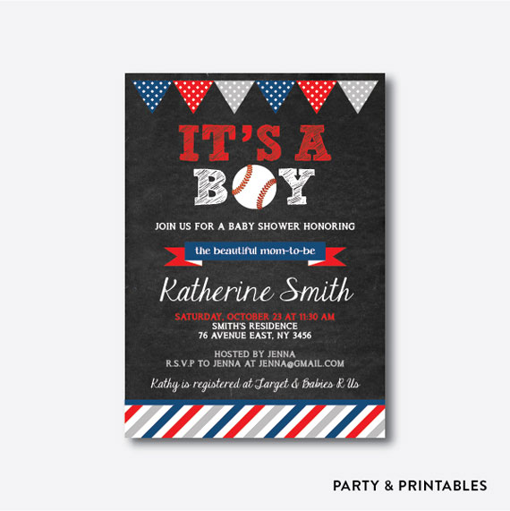 Baseball Chalkboard Baby Shower Invitation Baseball-chalkboard-baby-shower-invitation-570