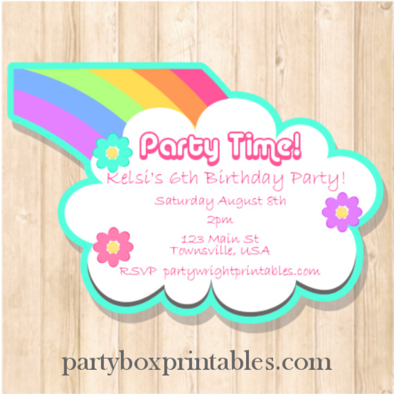 Unicorn Party Custom Invitation Unicorn-cloud-570
