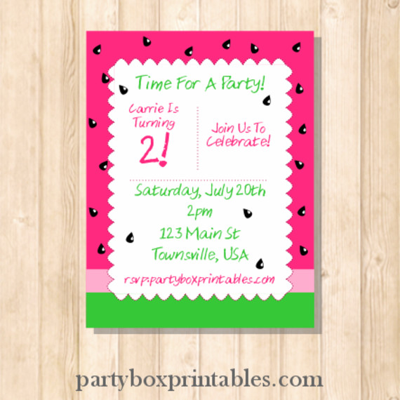 Watermelon Party Custom Invitation Watermelon-custom-invite-570